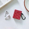 Goyard/ゴヤール ブランド AirPods 1/2/3/proケース 紛失防止 レザー製 カラビナ付き airpods 第1/2/3世代 保護性 エアーポッズ3/プロ収納ケース 人気 携帯便利 メンズ レディーズ