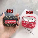 SUPREME LV ブランド Airpods 3/proケース バック型 コラボケース 紛失防止 ルイヴィトン シリコン製 ロゴ Airpods 1/2/3世代ケース シュプリーム 保護性 モノグラム 潮流 エアーポッズ3/プロ収納ケース 軽量 携帯便利 お洒落 メンズ レディーズ 