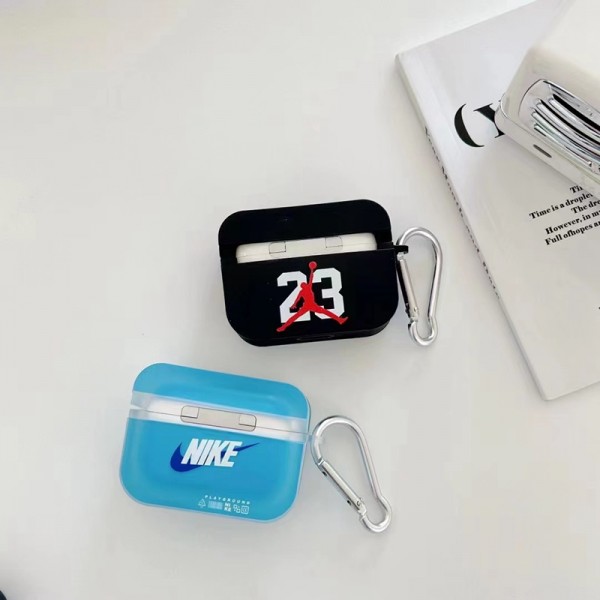 AIR JORDAN/ジョーダン ナイキ ブランド Airpods pro2/3/2/1ケース 保護 オフホワイト/Off-White エアーポッズ 3/プロ2ケース クリア 携帯便利 NIKE カラビナ付き 第3/2/1世代ケース ハイブランド 落下防止 軽量 紛失防止 メンズ レディース