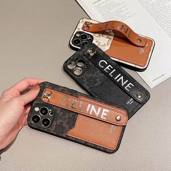 CELINE セリーヌiphone 15 plusケース ビジネス ストラップ付きシンプル iphone 15 ultraケース ジャケット手帳型 アイフォン15プラス スマホケース 可愛い人気 アイフォン15プロ ケース 高級