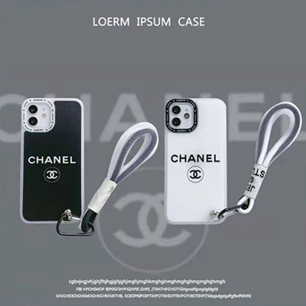 Chanel シャネル iPhone 13 pro/13 pro max/13 miniケース ブランド 韓国風 チェーン付 クリアケース モノグラム ジャケット型 全面保護 シリコン アイフォン13/12/11/x/xs/xr/8/7カバー 黒白 メンズ レディース