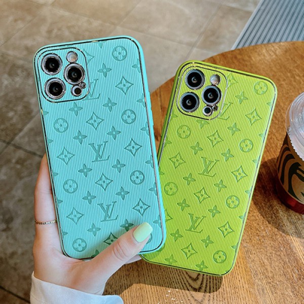 LV/ルイヴィトン ブランド iPhone 13 pro/13 pro max/13 miniケース 韓国風 コードゥロイ柄 モノグラム ジャケット型  青緑 全面保護 アイフォン13/12/11/x/xs/xr/8/7カバー ファッション メンズ レディース