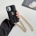 CHANEL/シャネル iphone 13 pro/13 pro max/13 miniケース インスタ風 ブランド ストランプ付き レザー 斜め掛け セレブ愛用 縫い ジャケット 菱形紋 ファッション アイフォン13/12/11/x/xs/xr/8/7カバー レディース