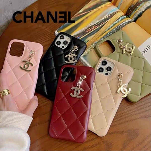 CHANEL ブランド iphone 14/14 pro/14 pro max/13ケース インスタ風 シャネル 金属 モノグラム 菱形 レザー ジャケット型 激安 アイフォン14/13/12/11カバー 大人気 レディース 