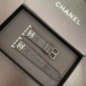 Chanel シャネル ブランド アップル ウォッチ8/se2/7ハンド モノグラム コーデュロイ風 黒色 レザー Apple Watch 8/SE2/7/6/SE/5/4/3/2ベルト 腕時計 ストラップ ファッション メンズ レディース