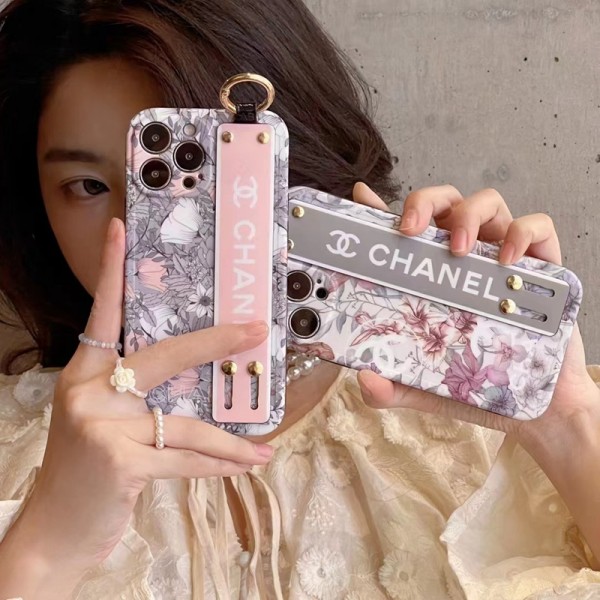 Chanel シャネル ブランド iPhone14/14 Pro/14 Pro Maxケース  オシャレ 花柄 ハンドバンド付 リング付き ジャケット型 モノグラム スタンド機能 激安 アイフォン14/13/12/11カバー 大人気 メンズ レディース