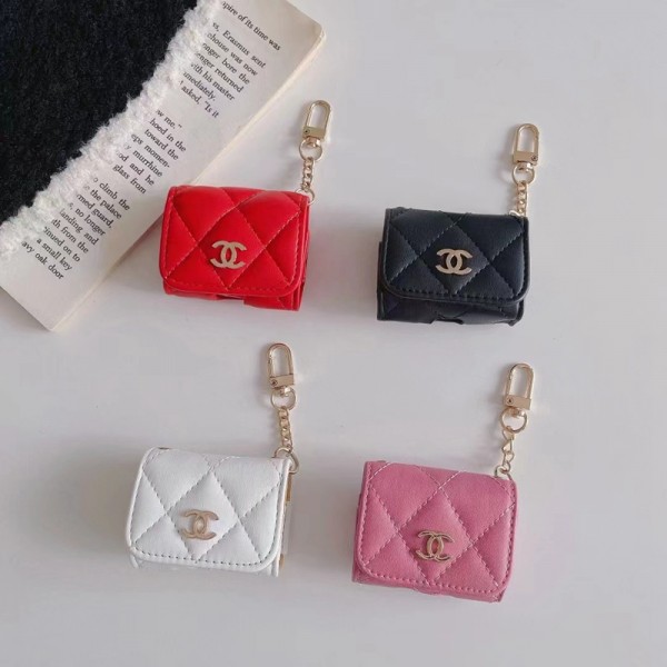 Chanel/シャネル ブランド Airpods Pro 2/3/Pro/2/1ケース かわいい レザー バッグ風 カラビナ 紛失防止 ストラップ付き 保護性 潮流 エアーポッズプロ2/3/2/1収納ケース 軽量携帯 便利 メンズ レディース