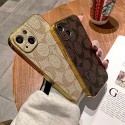 COACH ブランド Iphone 14/14 pro/14 pro max/14 plusケース インスタ風 コーチ モノグラム ジャケット型 きらきら アイフォン14/13/12/11/x/xs/xr/8/7カバー 大人気 メンズ レディース