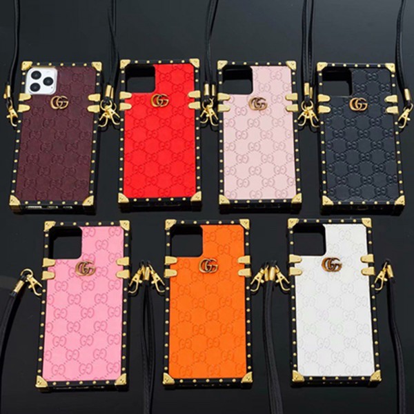 GUCCI/グッチ ブランド iphone 14/14 pro/14 pro max/14 maxケース トランク型 可愛い  ストランプ付き 個性 フレーム ハイブランド アイフォン14/13/12/11/x/xs/xr/8 plusカバー おまけつき ファッション 芸能人愛用 メンズ レディーズ