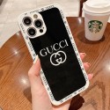 GUCCI ブランド iPhone 13 mini/13 pro/13 pro maxケース 韓国風 鏡面ガラス型 グッチ ジャケット型 黒白色 アイフォン13/12/11/x/xr/xs/8/7カバー モノグラム 耐衝撃 ファッション メンズ レディース