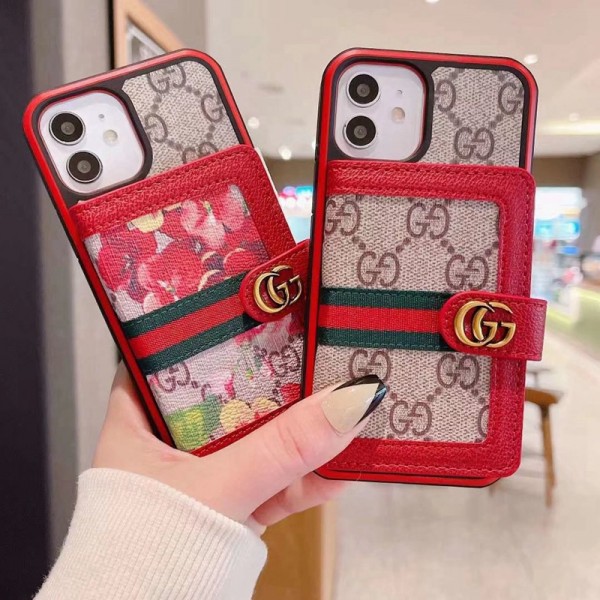 GUCCI ブランド iphone se3/13/13 pro/13 pro max/12/11ケース バッグ型 グッチ レザー製 モノグラム カード収納 シンプル アイフォン13/12/11ケース 大人気 メンズ レディーズ