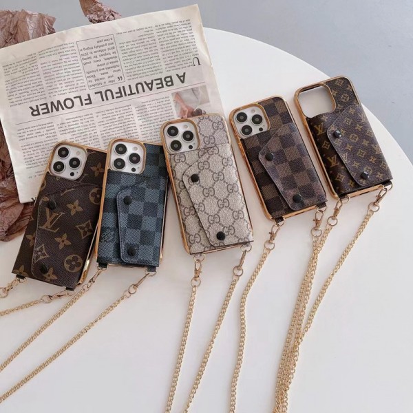 LV/ルイヴィトン ブランド iphone 14/14 pro/14 pro maxケース インスタ風 Gucci/グッチ 斜め掛け ショルダーバング 財布型 ストラップ付き レザー製 収納可能 アイフォン14/13/12/11カバー 芸能人愛用 メンズ レディース