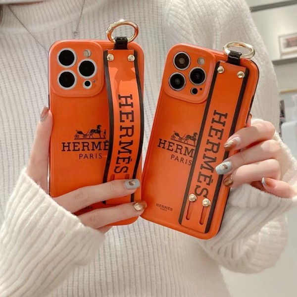 Hermes/エルメス iphone14/14 pro/14 pro maxケース リング付 ブランド 馬車柄 ハンドバンド付き スタンド機能 モノグラム ジャケット型 アイフォン14/14プロ/14プロマックス/13/12/11カバー 大人気 メンズ レディース