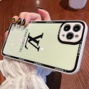 ルイヴィトン LV ブランド iphone13/13 pro/13 pro max/13 miniケース ジャケット型 鏡面ガラス型 キラキラ モノグラム 耐衝撃 アイフォン13/12/11/x/xr/xs/8/7カバー  黒白赤 メンズ レディース