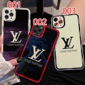 ルイヴィトン LV ブランド iphone13/13 pro/13 pro max/13 miniケース ジャケット型 鏡面ガラス型 キラキラ モノグラム 耐衝撃 アイフォン13/12/11/x/xr/xs/8/7カバー  黒白赤 メンズ レディース