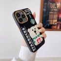 Louis Vuitton/ルイヴィトン コラボ Starbucks/スターバックス ハイブランド iphone 14/14 pro/14 pro maxケース モノグラム シリコン 3D 白熊 アイフォン14/14プロ/13/12/11カバー ファッション メンズ レディース