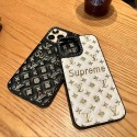 LV Supreme コラボ ブランド iphone 14/14 pro/14 pro maxケース レザー きらきら 安い モノグラム ルイヴィトン シュプリーム 収納可能 アイフォン14/13/12/11カバー メンズ レディーズ