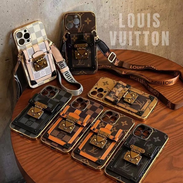 LV ブランド iphone 14/14 pro/14 pro max/14 plusケース ルイヴィトン カード入れ レザーバッグ モノグラム ボタン付き ストラップ付き 収納可能 アイフォン14/13/12/11/x/xs/xr/8/7 plusカバー 斜め掛け ファッション 激安 メンズ レディース