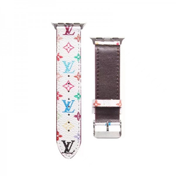 LV/ルイヴィトン ブランド アップルウォッチ8/SE2/Ultra/7バンド かわいい レザー製 カラー モノグラム 彩色 Apple Watch 8/se2/ultra/7/6/se/5/4/3/2/1ベルト 腕時計 ストラップ メンズ レディーズ