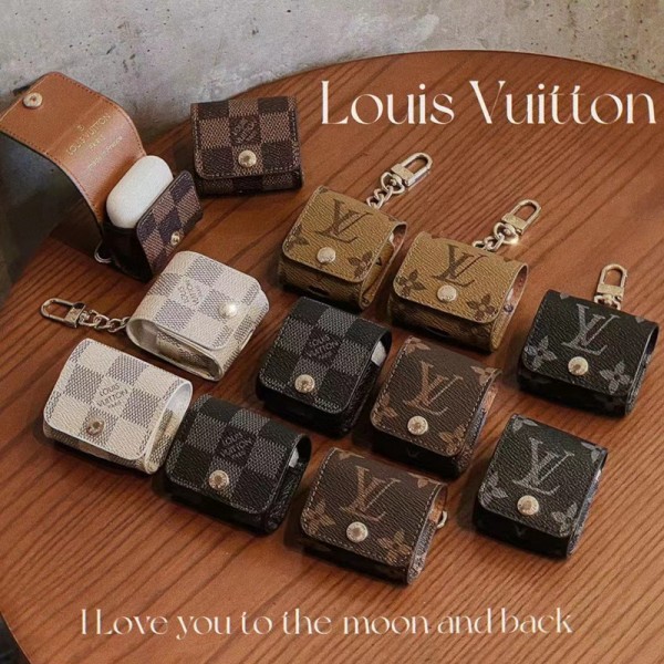 LV/ルイヴィトン ブランド Airpods Pro 2/3/Pro/2/1ケース かわいい レザー バッグ風 モノグラム カラビナ付き ボタン付き 第1/2/3世代 保護性 収納 エアーポッズ3/プロ2ケース 紛失防止 便利 メンズ レディース 