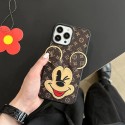 LV ブランド iPhone 14/14 Pro/14 Pro Maxケース オシャレ ルイヴィトン カード入れ ディズニー ミッキーマウス柄 レザー ミニーマウス モノグラム ジャケット 激安 アイフォン14/14プロ/14プロマックス/13/12/11カバー ファッション メンズ レディース