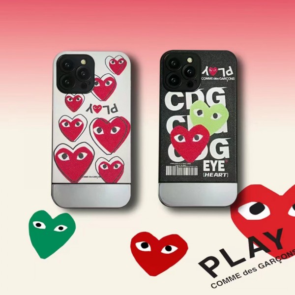 Nike Comme des Garçons ブランド iPhone 14/14 Pro/14 Pro Maxケース インスタ風 ナイキ CDG コムデギャルソン メッキ 心柄 モノグラム ジャケット型 アイフォン14/13/12/11カバー 激安 メンズ レディーズ