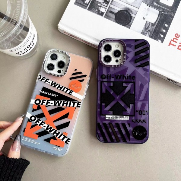 Off-White/オフホワイト ハイブランド iPhone 14/14 Pro/14 Pro maxケース インスタ風 矢印柄 クリア ジャケット型 激安 アイフォン14/13/12/11カバー 芸能人愛用 メンズ レディース