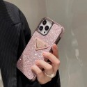 Prada/プラダ ブランド iPhone 14/14 Pro/14 Pro Maxケース モノグラム クリアケース キラキラ ジャケット型 セレブ愛用 安い アイフォン14/13/12/11カバー ファッション メンズ ディーズ