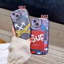 SUPREME/OFF-WHITE ブランド iphone 13/13 pro/13 pro maxケース シュプリーム/オフホワイト 楕円 スーツケース柄 ジャケット型 モノグラム 大人気 メンズ レディーズ