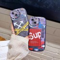 SUPREME/OFF-WHITE ブランド iphone 13/13 pro/13 pro maxケース シュプリーム/オフホワイト 楕円 スーツケース柄 ジャケット型 モノグラム 大人気 メンズ レディーズ