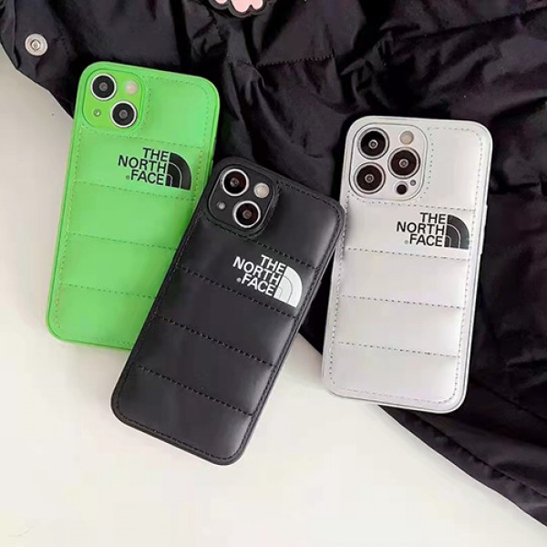 THE NORTH FACE/ザ.ノース.フェイス ブランド iphone 14/14 pro/14 pro max/13ケース インスタ風 レザー製 芸能人愛用 レザー ダウンジャケット風 アイフォン14/14プロマックス/13/12/11/x/xs/xr/8/7カバー 大人気 メンス レデイース