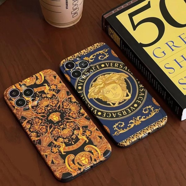 Versace ヴェルサーチ ブランド iphone 14/14 pro/14 pro maxケース 経典 メドゥーサ柄 モノグラム ジャケット型 アイフォン14/13/12/11カバー ファッション メンズ レディーズ