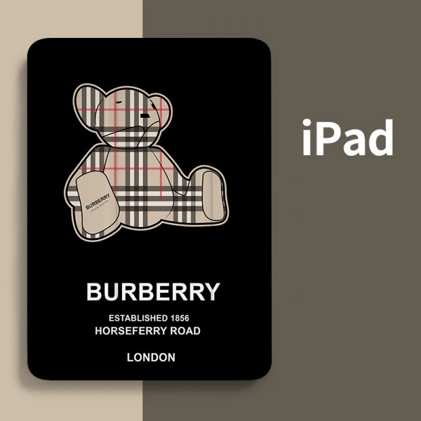 BURBERRY ブランド ipad 10/pro2022/air5/mini 6/9ケース モノグラム バーバリー アイポッド10/プロ2022/ミニ 6/9カバー 手帳型 第 9/8/7世代 熊風 ipad air5/4/3/2カバー キャラクター 全機種対応 スタンド付き 収納可能 芸能人愛用 メンズ レディーズ