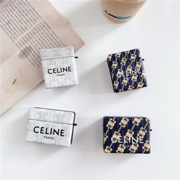 CELINE/セリーヌ ブランド AirPods Pro2/3/Pro/2/1ケース かわいい モノグラム シリコン エアーポッズ1/2/3/プロ2カバー 第1/2/3世代 紛失防止 保護 収納 ファッション メンズ レディース