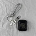 Chrome Hearts クロムハーツ ブランド AirPods Pro 2/3/Pro/2/1ケース 十字形 ストラップ付き 金属 きらきら エアーポッズ1/2/3/プロ2カバー 紛失防止 第1/2/3世代 収納便利 保護性 軽量携帯 メンズ レディース