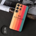 Coach ブランド コーチ galaxy s23/s23+/s23 plus/s23 ultraケース 馬車柄 モノグラム 虹 カラー色 iphone14/14Pro/14Pro max/14plusカバー ジャケット型  アイフォン14ケース 激安 メンズ レディース