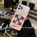 OFF-WHITE ブランド オフホワイト iphone 13/13pro/13 pro maxケース 個性レーザ風 モノグラム きらきら 芸能人愛用 アイフォン13/12/11/X/XS/XRカバー ファッション メンズ レディース