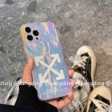 OFF-WHITE ブランド オフホワイト iphone 13/13pro/13 pro maxケース 個性レーザ風 モノグラム きらきら 芸能人愛用 アイフォン13/12/11/X/XS/XRカバー ファッション メンズ レディース