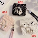 Dior ハイブランド airpods pro 2/3/pro/2/1ケース 芸能人愛用 ディオール バッグ風 レザー製 ストラップ付き 紛失防止 エアーポッズ プロ2/3/2/1カバー 保護性 大人気 メンズ レディース 