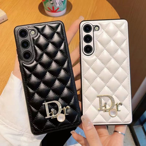 Dior/ディオール ハイブランド galaxy s23/s23+/s23plus/s23ultraケース 激安 キラキラ モノグラム レザー ジャケット型 革製 ギャラクシーs23カバー 個性 huawei ファッション メンズ レディーズ