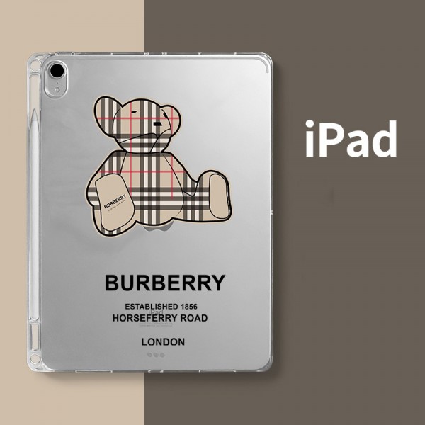 バーバリー/BURBERRY ブランド ipad air 5/4/mini 6/9/pro 2021ケース クリア 熊柄 ペンスロット付 激安 シリコン製 全機種対応 モノグラム ジャケット型 アイパッド エアー5/ミニ 6/9/プロ2021カバー 12.9/11/10.9インチ メンズ レディース