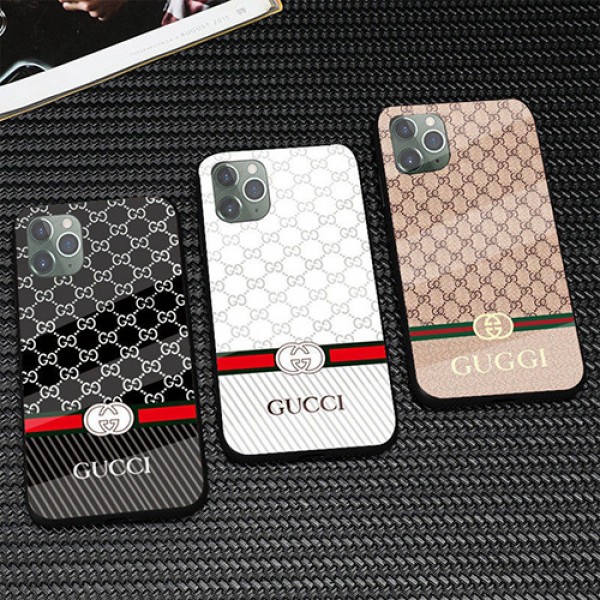 グッチ ハイブランド iphone 13/13 pro/13 mini/13 pro maxケース モノグラム ミツバチ柄 GUCCI 全機種対応 硝子製 個性 縞 可愛い アイフォン13/12/11/x/8/7カバー 大人気 メンズ レディース