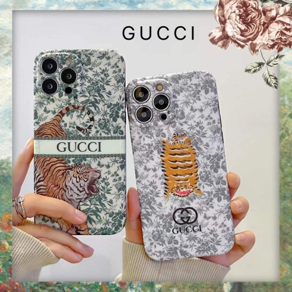 GUCCI ブランド グッチ iphone se 第3世代/13/13 pro/13 pro maxケース モノグラム風 虎柄 森 ジャケット型 アイフォン13/12/11/x/xs/xrケース 大人気 メンズ レディース