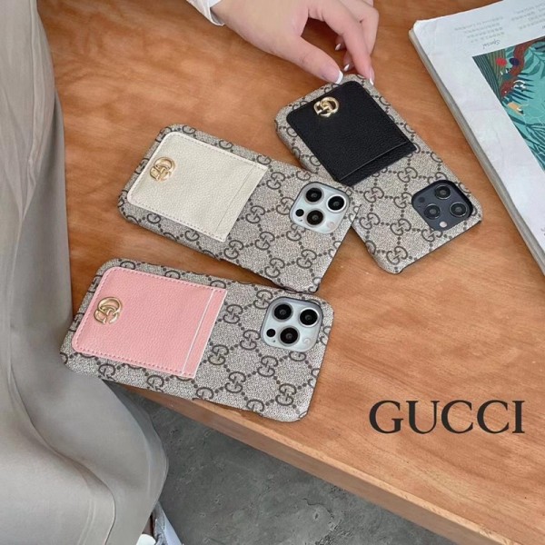 Gucci グッチ ブランド iphone 14/14 pro/14 pro max/14 plusケース 激安 カード収納 モノグラム レザー 個性 アイフォン14/13/12/11/x/xs/xs max/xr/8 plus/7 plusカバー 大人気 メンズ レディース