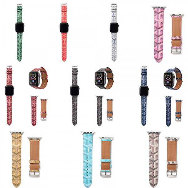 GOYARD ブランド Apple Watch 8/se2/ultra/7/6/5/4/SEバンド 御洒落 モノグラム レザー製 ゴヤール  アップルウォッチ8/SE2/7/6/5ベルト ストラップ 韓国風 38/40/42/44/41/45/49MM メンズ レディース