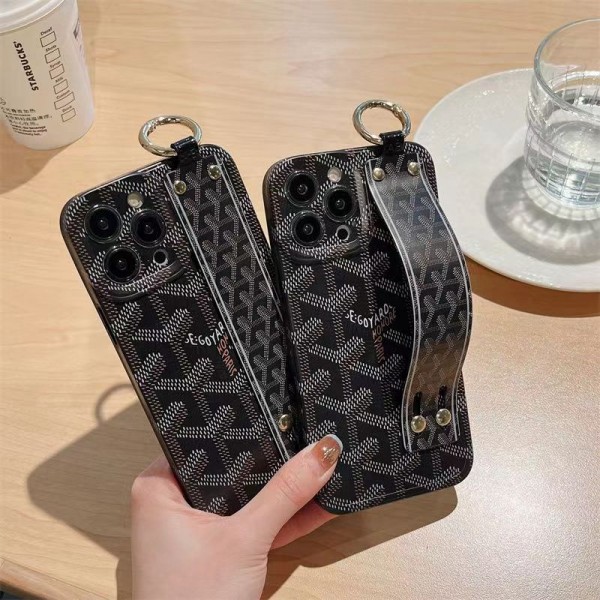 Goyard ブランド iphone14/14 pro/14 pro maxケース ゴヤール ハンドバンド付 モノグラム Y柄 リング ジャケット型 アイフォン14/13/12/11カバー 韓国風 メンズ レディース