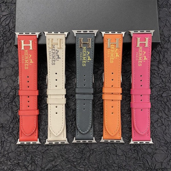 Hermes エルメスApple Watch 9 ultra バンド交換バンドハイブランドアップルウォッチ10 9 8/se2革ベルト 耐久性 痛くない お洒落 apple watch ultra SE バンド第2世代