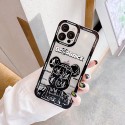 KAWS/BE@RBRICK ブランド iphone 13/13pro/13pro maxケース 韓国風 カウズ モノグラム 熊柄 クリア ジャケット型 アイフォン13/12/11/x/xs/xrカバー  大人気 メンズ レディーズ