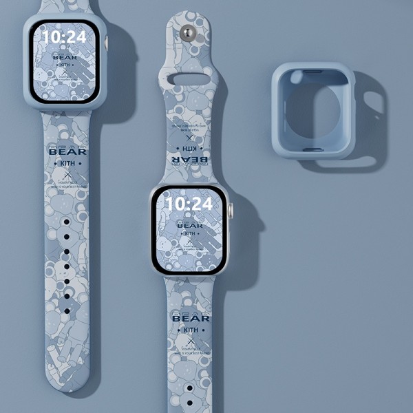 Kaws カウズ ブランド Apple Watch 8/SE2/ultra/7バンド かわいい 熊柄 シリコン KAWS アップルウォッチ8/se2/ultra/7/se/6/4/3/2/1ベルト 腕時計 ストラップ 高級 人気 メンズ レディース