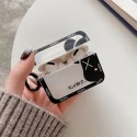 KAWS/カウズ ブランド Airpods Pro2/3/Pro/2/1ケース オシャレ クリアケース 熊頭柄 モノグラム カラビナ付き 保護性 第1/2/3世代 黒白色 エアーポッズ3/プロ2/2/1カバー 紛失防止 大人気 メンズ レディーズ